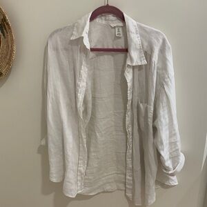 H&M Crisp White Linen Shirt